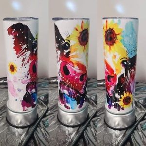 Watercolor cow 20oz skinny Tumbler